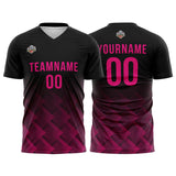 Custom Soccer Jerseys for Men Women Personalized Soccer Uniforms for Adult and Kid Black-Hot Pink