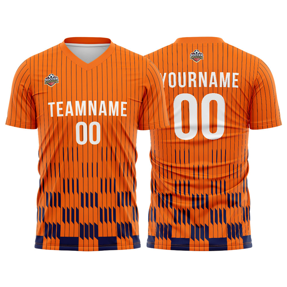Custom Soccer Jerseys for Men Women Personalized Soccer Uniforms for Adult and Kid Orange-Navy enthsush