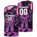 Custom basketball jersey for men and women. Stitched and printed name, number and logo Black&Pink enthsush