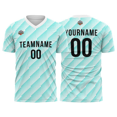 Custom Soccer Jerseys for Men Women Personalized Soccer Uniforms for Adult and Kid White-Teal enthsush