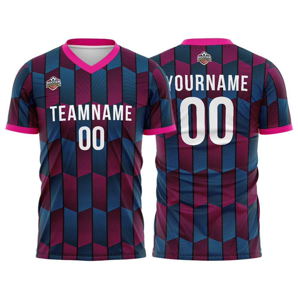 Custom Soccer Jerseys for Men Women Personalized Soccer Uniforms for Adult and Kid Black-Pink enthsush