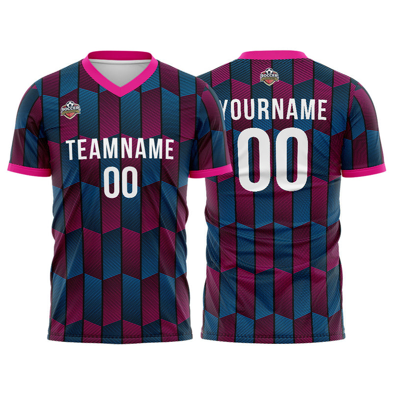 Custom Soccer Jerseys for Men Women Personalized Soccer Uniforms for Adult and Kid Black-Pink