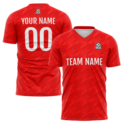 Custom Soccer Jerseys for Men Women Personalized Soccer Uniforms for Adult and Kid Red&White enthsush