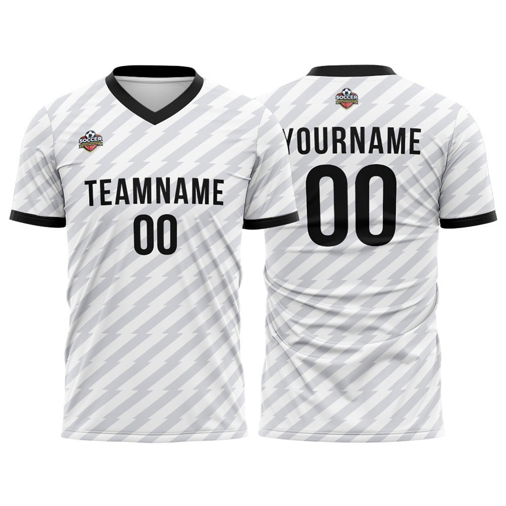 Custom Soccer Jerseys for Men Women Personalized Soccer Uniforms for Adult and Kid White-Black enthsush