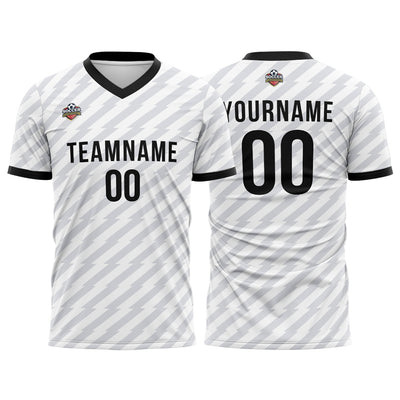 Custom Soccer Jerseys for Men Women Personalized Soccer Uniforms for Adult and Kid White-Black enthsush