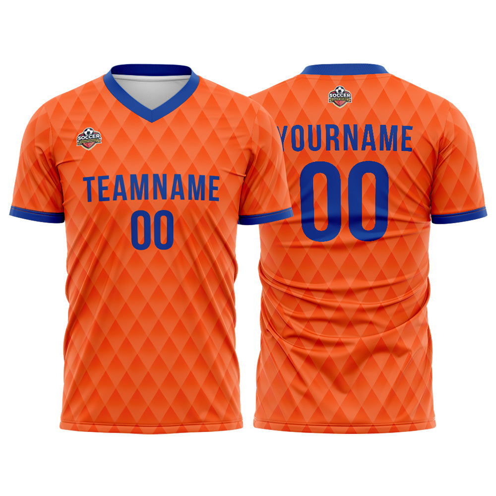 Custom Soccer Jerseys for Men Women Personalized Soccer Uniforms for Adult and Kid Orange-Royal enthsush