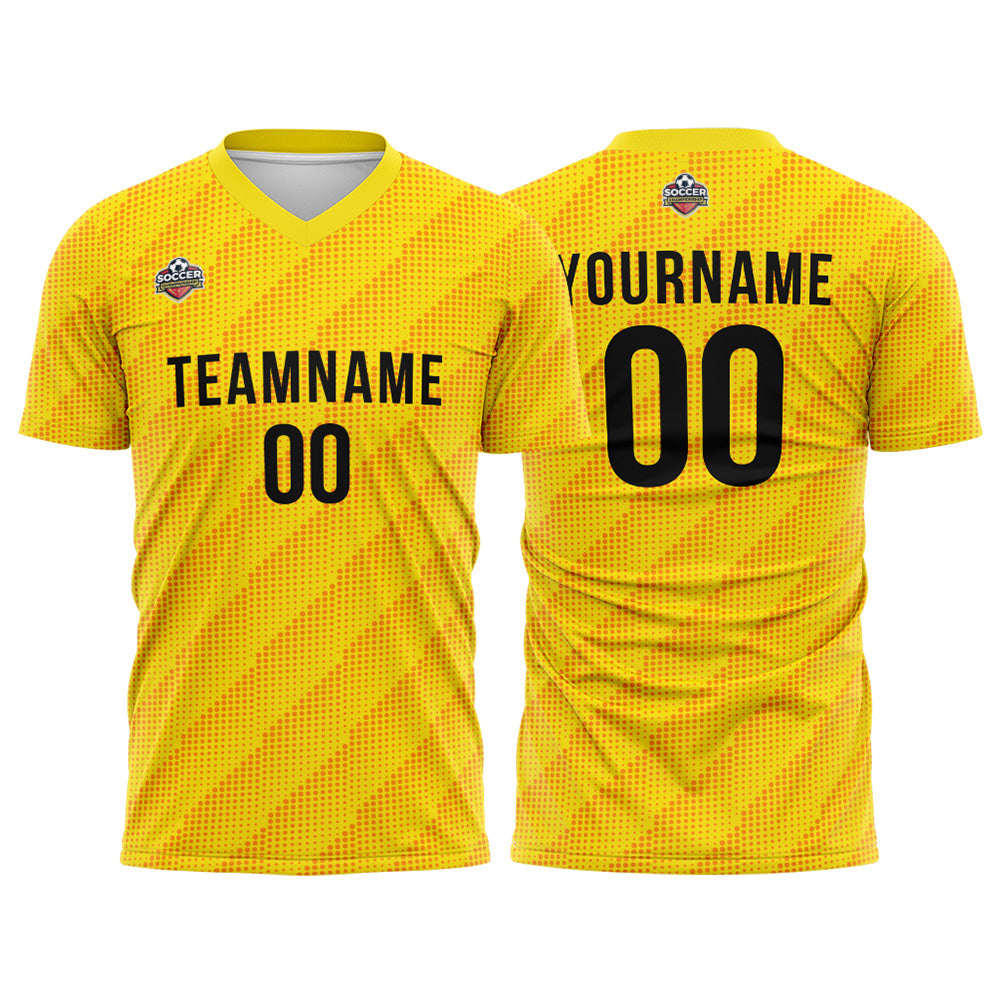 Custom Soccer Jerseys for Men Women Personalized Soccer Uniforms for Adult and Kid Yellow enthsush