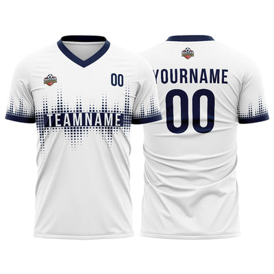 Custom Soccer Jerseys for Men Women Personalized Soccer Uniforms for Adult and Kid White-Navy enthsush