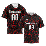Custom Black Red Short Sleeve Hoodies for Men Women Shirts with Hoods Printed Name Logo