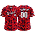 Custom Full Print Design Authentic Baseball Jersey red enthsush