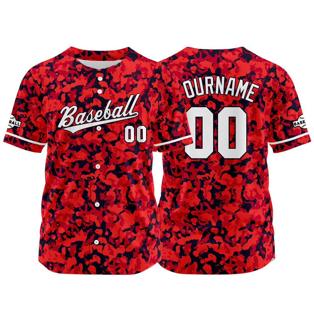 Custom Full Print Design Authentic Baseball Jersey red enthsush