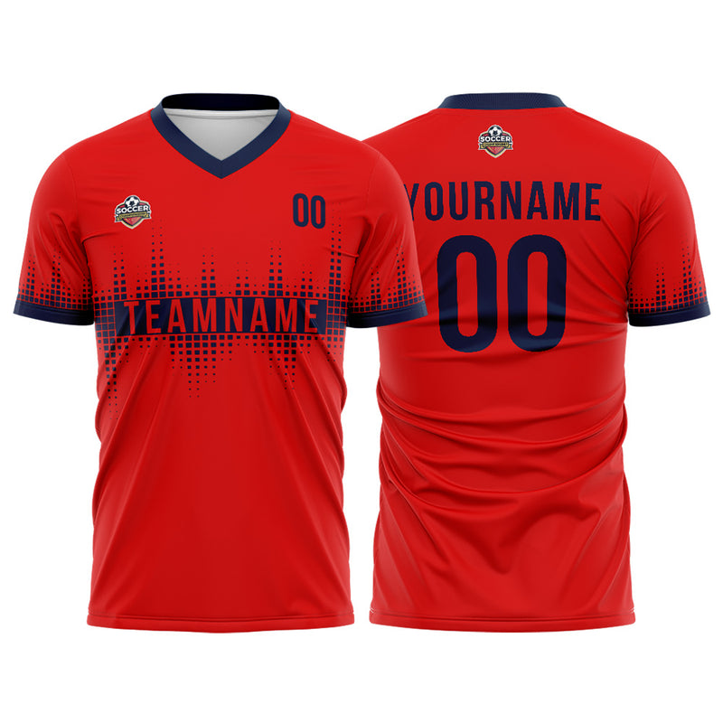 Custom Soccer Jerseys for Men Women Personalized Soccer Uniforms for Adult and Kid Red-Navy