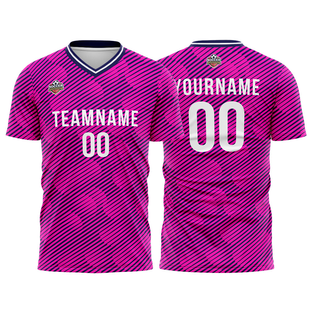 Custom Soccer Jerseys for Men Women Personalized Soccer Uniforms for Adult and Kid Pink-Navy enthsush