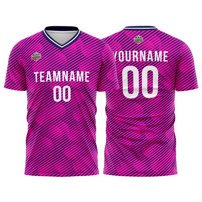 Custom Soccer Jerseys for Men Women Personalized Soccer Uniforms for Adult and Kid Pink-Navy enthsush
