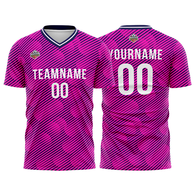 Custom Soccer Jerseys for Men Women Personalized Soccer Uniforms for Adult and Kid Pink-Navy