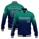 Custom Gradient Varsity Jacket Letterman jacket for Men, Women and Youth Green&Navy