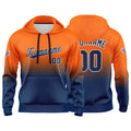 Custom Gradient Hoodie For Man Woman Girl Boy Print Your Logo Name Number Orange Navy enthsush
