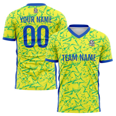 Custom Soccer Jerseys for Men Women Personalized Soccer Uniforms for Adult and Kid Yellow&Royal enthsush