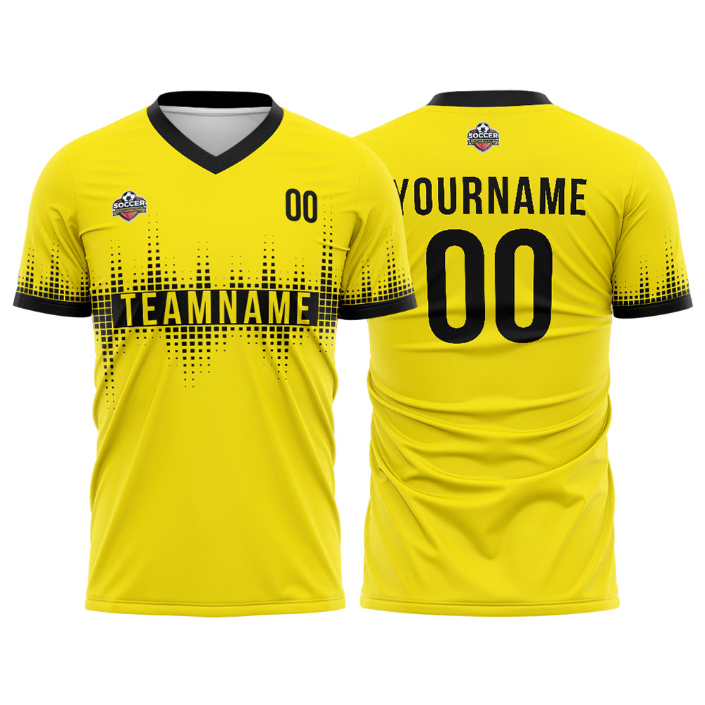 Custom Soccer Jerseys for Men Women Personalized Soccer Uniforms for Adult and Kid Yellow-Black enthsush