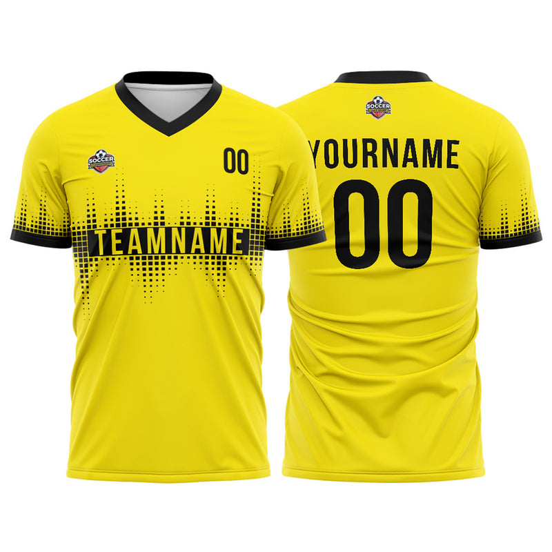 Custom Soccer Jerseys for Men Women Personalized Soccer Uniforms for Adult and Kid Yellow-Black