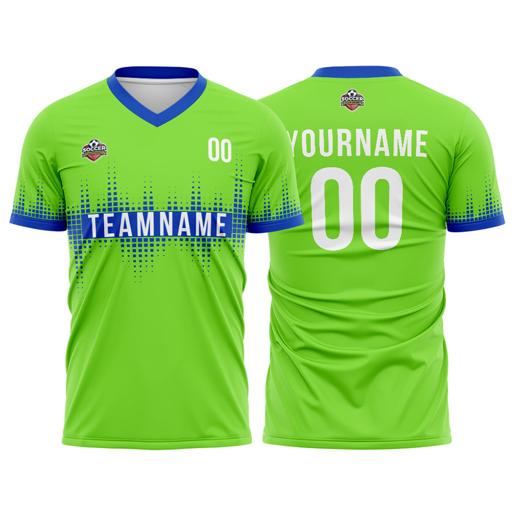 Custom Soccer Jerseys for Men Women Personalized Soccer Uniforms for Adult and Kid Green-Blue enthsush