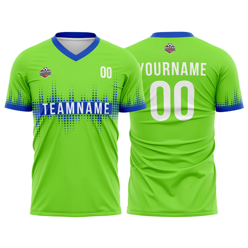 Custom Soccer Jerseys for Men Women Personalized Soccer Uniforms for Adult and Kid Green-Blue