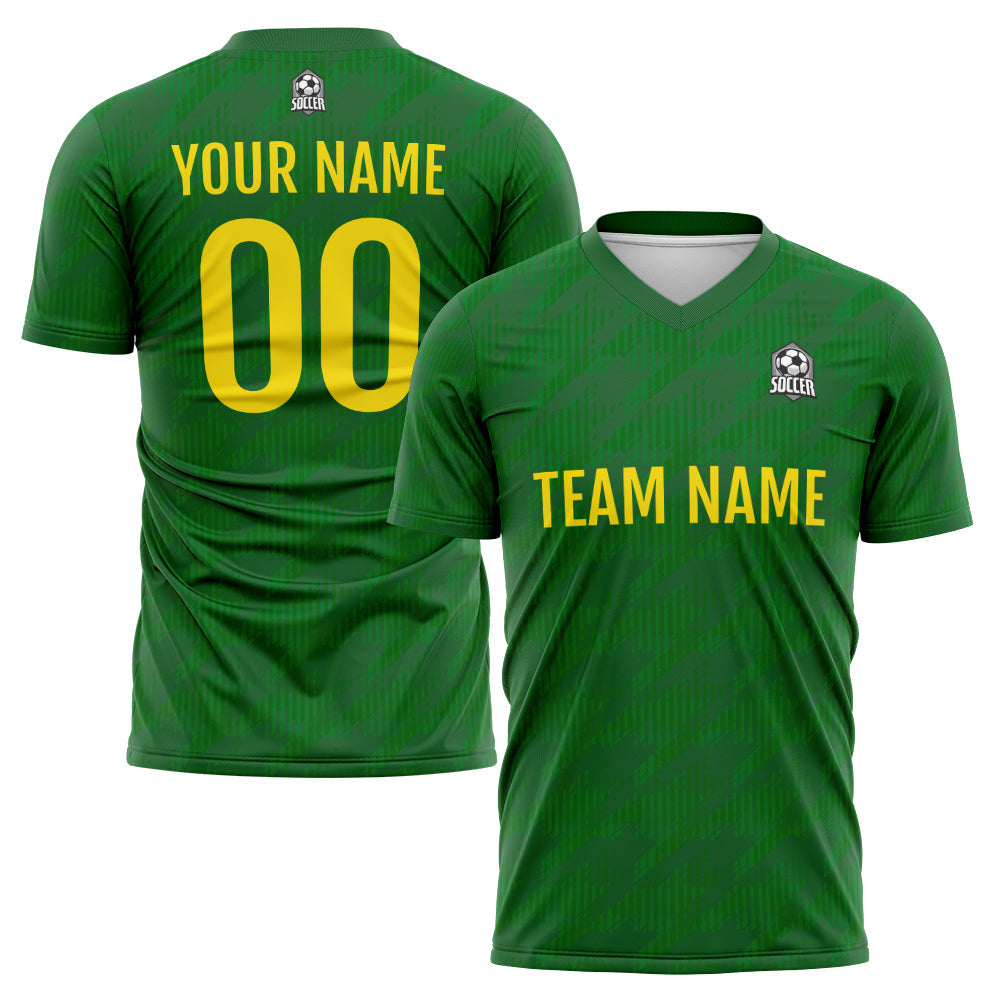Custom Soccer Jerseys for Men Women Personalized Soccer Uniforms for Adult and Kid Green&Yellow enthsush