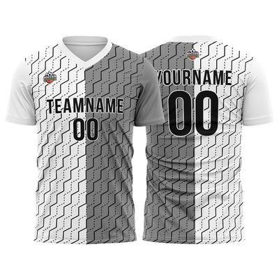 Custom Soccer Jerseys for Men Women Personalized Soccer Uniforms for Adult and Kid White-Gray enthsush