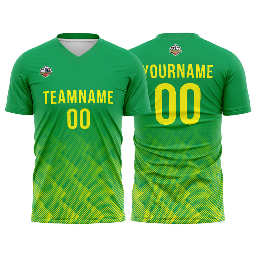 Custom Soccer Jerseys for Men Women Personalized Soccer Uniforms for Adult and Kid Green-Yellow enthsush