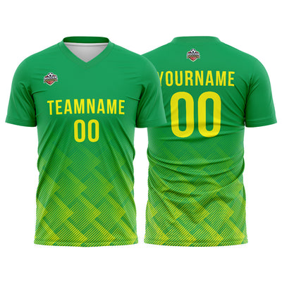 Custom Soccer Jerseys for Men Women Personalized Soccer Uniforms for Adult and Kid Green-Yellow enthsush