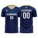 Custom Soccer Jerseys for Men Women Personalized Soccer Uniforms for Adult and Kid Navy-Gold