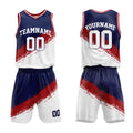 Custom Basketball Jersey Uniform Suit Printed Your Logo Name Number Navy-Red-White enthsush