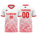 Custom Soccer Jerseys for Men Women Personalized Soccer Uniforms for Adult and Kid White-Red enthsush