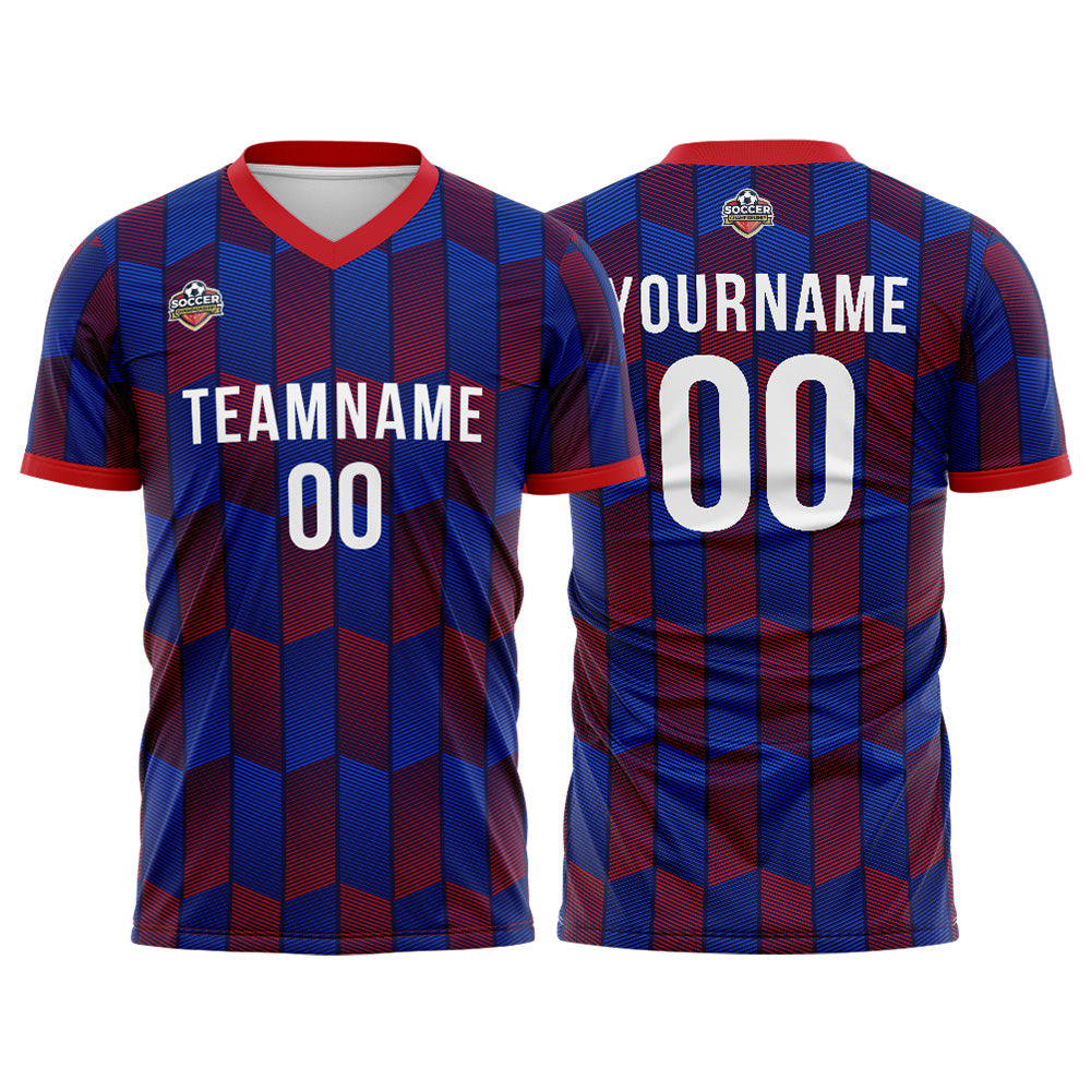 Custom Soccer Jerseys for Men Women Personalized Soccer Uniforms for Adult and Kid Navy-Red enthsush
