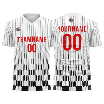 Custom Soccer Jerseys for Men Women Personalized Soccer Uniforms for Adult and Kid Black-White enthsush