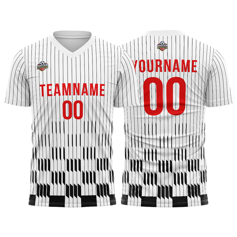 Custom Soccer Jerseys for Men Women Personalized Soccer Uniforms for Adult and Kid Black-White
