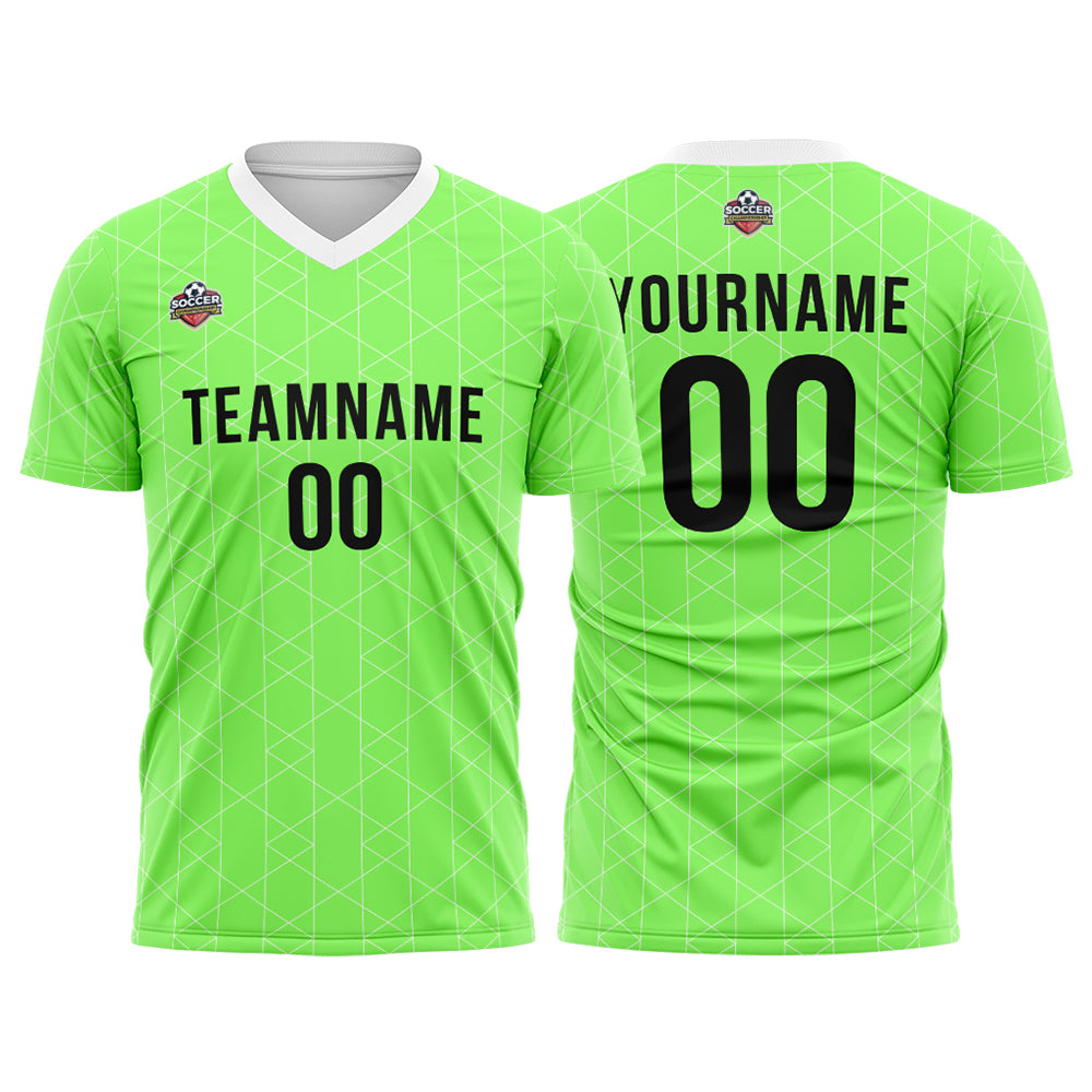 Custom Soccer Jerseys for Men Women Personalized Soccer Uniforms for Adult and Kid Neon Green-White enthsush