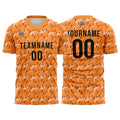 Custom Soccer Jerseys for Men Women Personalized Soccer Uniforms for Adult and Kid Orange-White enthsush