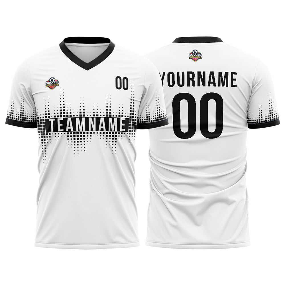 Custom Soccer Jerseys for Men Women Personalized Soccer Uniforms for Adult and Kid White-Black enthsush
