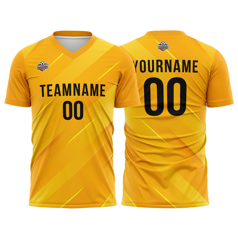 Custom Soccer Jerseys for Men Women Personalized Soccer Uniforms for Adult and Kid Yellow-Black