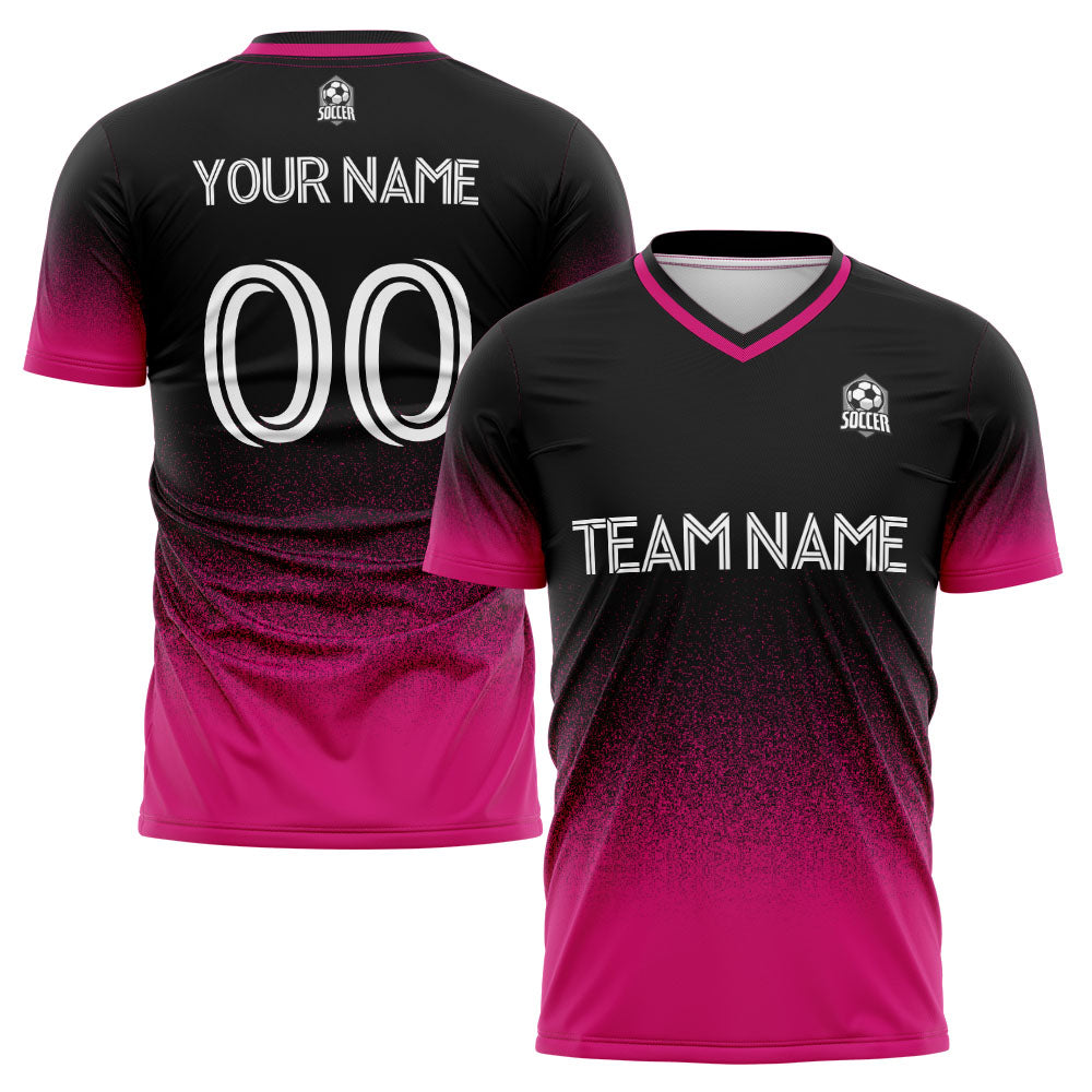 Custom Soccer Jerseys for Men Women Personalized Soccer Uniforms for Adult and Kid Hot pink&Black enthsush
