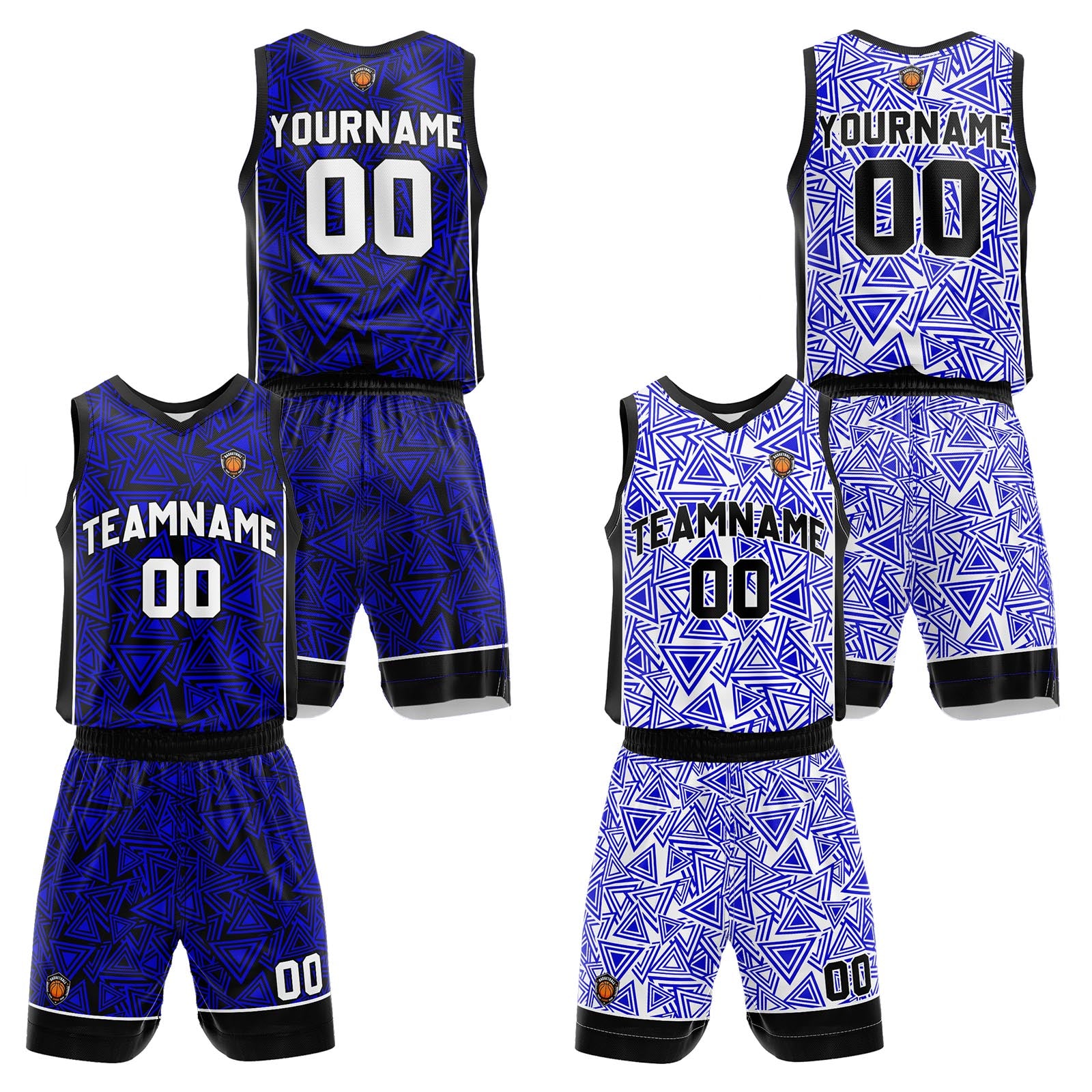 Custom Royal Reversible Basketball Suit for Adults and Kids Personalized Jersey enthsush