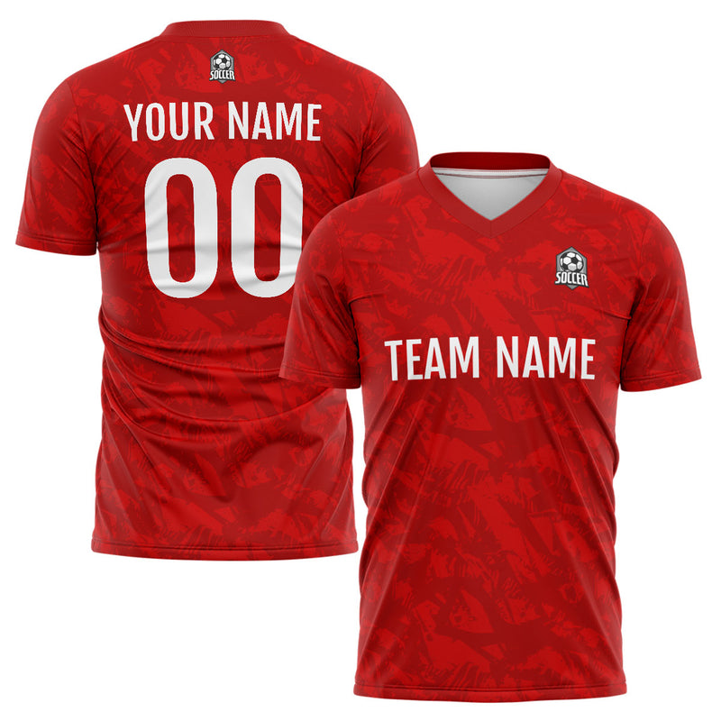 Custom Red Soccer Jerseys for Men Women Personalized Soccer Uniforms for Adult and Kid