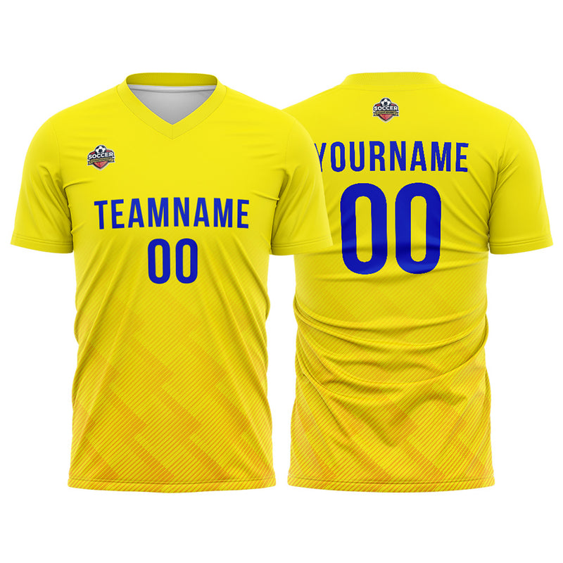 Custom Soccer Jerseys for Men Women Personalized Soccer Uniforms for Adult and Kid Yellow-Blue