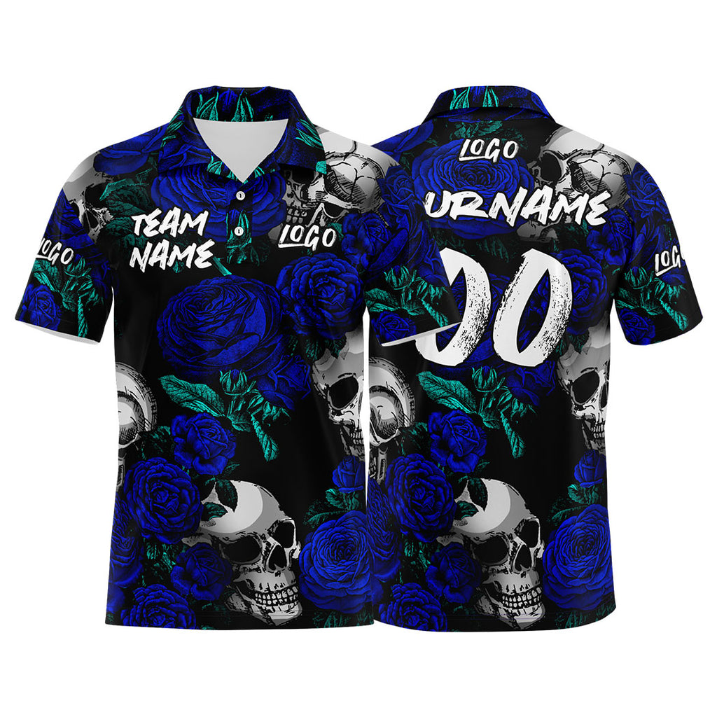 Custom Football Polo Shirts  Add Your Unique Logo/Name/Number Royal enthsush