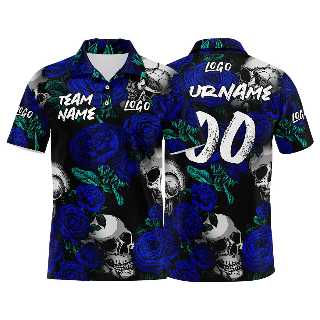 Custom Football Polo Shirts  Add Your Unique Logo/Name/Number Royal enthsush