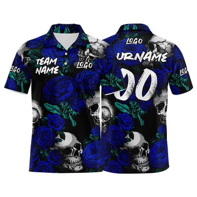 Custom Football Polo Shirts  Add Your Unique Logo/Name/Number Royal enthsush