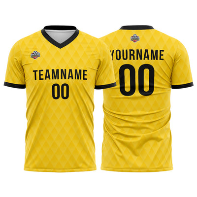 Custom Soccer Jerseys for Men Women Personalized Soccer Uniforms for Adult and Kid Yellow-Black enthsush