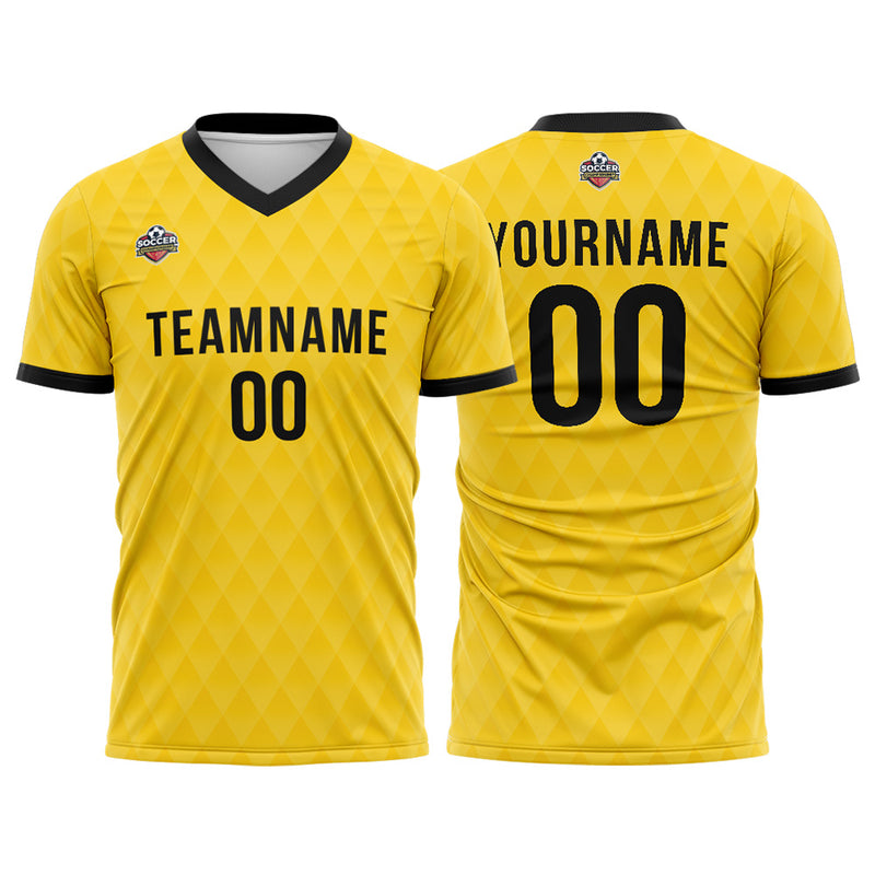 Custom Soccer Jerseys for Men Women Personalized Soccer Uniforms for Adult and Kid Yellow-Black