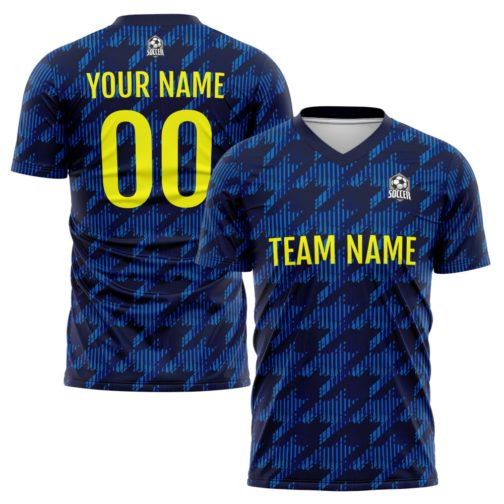 Custom Soccer Jerseys for Men Women Personalized Soccer Uniforms for Adult and Kid Navy&Yellow enthsush